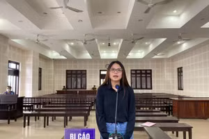 Bị cáo Nguyễn Thị Thùy Trang tại phiên tòa. 