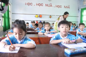 Học sinh Trường TH Thị trấn Năm Căn, Cà Mau. 