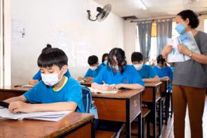 Học sinh tại Trung tâm Bảo trợ Làng May Mắn (TPHCM).