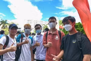 Thí sinh tham dự kỳ thi đánh giá tư duy 2022 do Trường Đại học Bách khoa Hà Nội tổ chức.