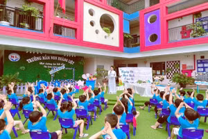 Trường Mầm non Hoàng Liệt được xây mới. 