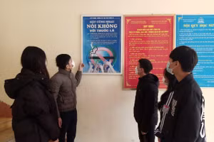 Tuyên truyền về phòng chống thuốc lá trong trường học.