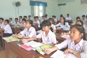 Giờ học tại Trường THCS Kim Hồng (TP Cao Lãnh, Đồng Tháp). 