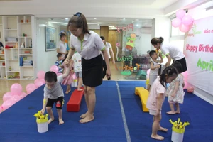 Giờ chơi của trẻ Trường Mầm non Eduplay Hà Nội.