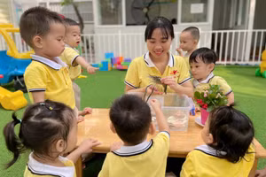 Một buổi dạy của giáo viên Trường Mầm non Hương Nắng Hồng (TP Thủ Đức).