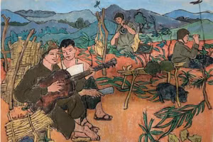 Hơn 50 bức tranh được giới thiệu tại Triển lãm 'Tình quân dân'