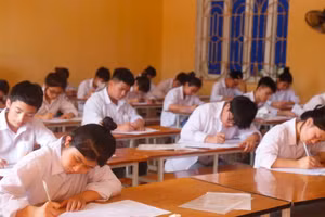 Thí sinh tham dự thi kỳ thi tuyển sinh vào 10 THPT năm học 2023-2024. Ảnh: Báo Hải Dương.