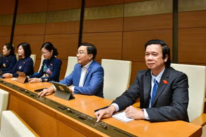 Các ĐBQH biểu quyết thông qua Luật Đất đai (sửa đổi).