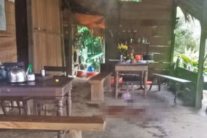 Hiện trường xảy ra vụ án mạng.