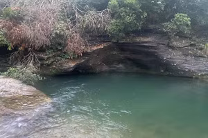 Khu vực khe Đá Mài - nơi xảy ra vụ đuối nước (Ảnh: T.T.).