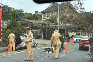 Hiện trường vụ tai nạn giao thông.
