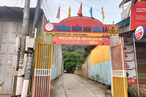 Trường mầm non Sơn Ca nơi xảy ra vụ việc.
