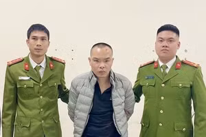 Trần Hùng Cường tại cơ quan Công an.