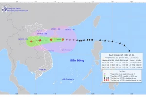 Hướng di chuyển của cơn bão số 8.