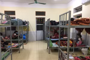 Hình ảnh 1 phòng cách ly tại Trường mầm non Phạm Thái.