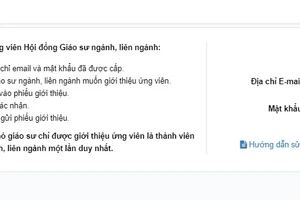 Giới thiệu ứng viên tham gia Hội đồng giáo sư ngành, liên ngành