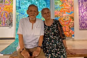 Vợ chồng họa sĩ Lê Triều Điển – Hồng Lĩnh.