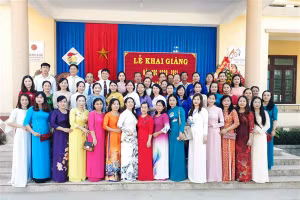 Chỉ tính riêng Trường Tiểu học Triệu Thành đã có gần 20 giáo viên người làng Nại Cửu đang công tác.