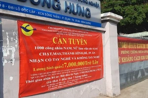 Công ty CP Đông Hưng tại KCN Sóng Thần thông báo tuyển 1.000 nhân sự ngay sau Tết Nguyên đán.