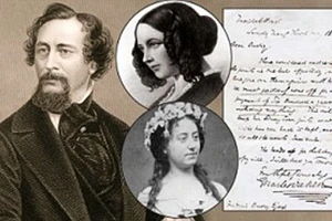 Charles Dickens cùng vợ Catherine (ảnh trên), người tình Ellen Ternan và bút tích của ông.