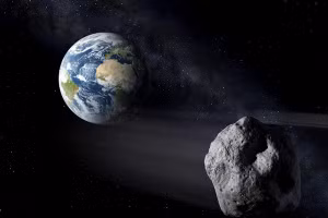 Một tiểu hành tinh bay gần Trái đất.