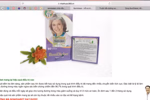 Một quảng cáo trái phép sản phẩm BoniDiabet trên trang nhathuoc365.vn.