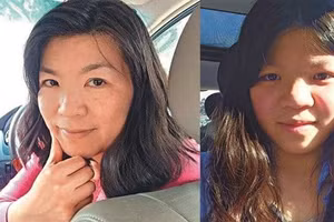 Wong (bên trái) và con gái Lily.