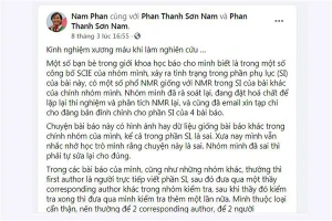 GS Phan Thanh Sơn Nam công khai vụ việc trên trang cá nhân.