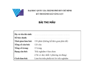 Bộ đề mẫu đánh giá năng lực của ĐHQG TPHCM