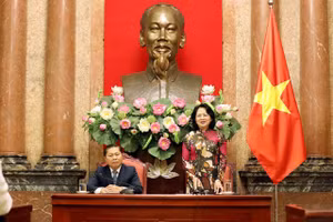 Phó Chủ tịch nước Đặng Thị Ngọc Thịnh phát biểu tại buổi gặp mặt