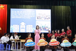 Sinh viên Trường ĐH Thủ đô Hà Nội trong một hoạt động ngoại khóa.