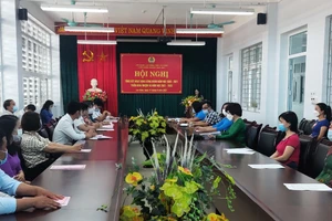 Quang cảnh Hội nghị tổng kết hoạt động công đoàn năm học 2020 - 2021, triển khai nhiệm vụ năm học 2021 - 2022.