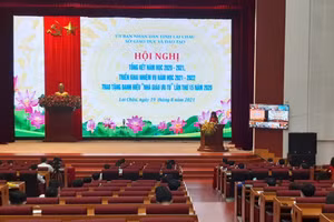 Quang cảnh Hội nghị tổng kết năm học 2020-2021 và triển khai nhiệm vụ năm học 2021-2022.