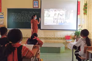 Lai Châu đang tích cực đẩy mạnh công nghệ thông tin trong dạy và học.