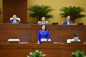 Thống đốc Ngân hàng Nhà nước Nguyễn Thị Hồng tại phiên chất vấn và trả lời chất vấn. Ảnh: Quang Khánh.