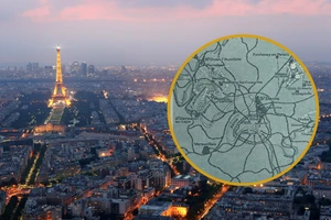 Địa điểm xây dựng Paris giả (sơ đồ bên phải).