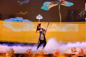 Thu Giang với màn độc tấu đàn nhị. Ảnh: NVCC