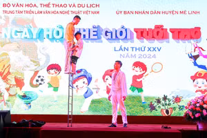 Các em nhỏ được trực tiếp tham gia trải nghiệm diễn xiếc và nhiều hoạt động bổ ích.