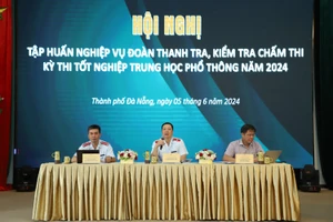 Hội nghị tập huấn nghiệp vụ đoàn thanh tra, kiểm tra chấm thi Kỳ thi tốt nghiệp THPT năm 2024. Ảnh: ITN