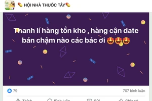 Một tài khoản rao bán thuốc... sắp hết hạn trên Facebook. Ảnh chụp màn hình