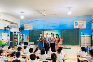 Trường Tiểu học Nguyễn Trãi (Quận Ngô Quyền, TP Hải Phòng) tổ chức chuyên đề 'Nâng cao năng lực đánh giá học sinh theo Thông tư số 27/2020/TT-BGDĐT'. Ảnh: Website nhà trường