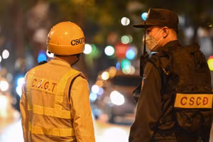 Lực lượng Cảnh sát ra quân đảm bảo an ninh trật tự dịp Tết.