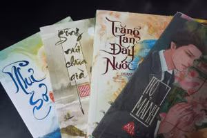 Những cuốn tiểu thuyết lấy cảm hứng từ lịch sử của một số tác giả trẻ được xuất bản. Ảnh: Phong Anh.