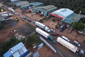 Nhiều kho sầu riêng ở thị trấn Phước An, huyện Krông Pắc xây dựng trái phép. Ảnh: TT