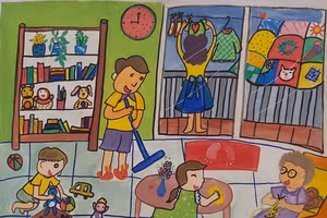 Bức tranh giành giải Nhất của Nguyễn Hoàng Phúc An (TP Hồ Chí Minh). Ảnh: Bình Thanh.