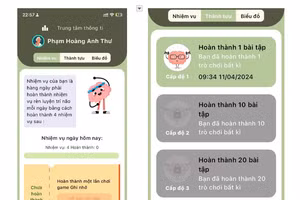 Giao diện phần mềm của người dùng phòng ngừa sa sút trí tuệ.