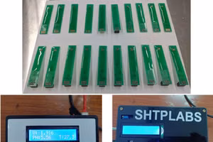 Sản phẩm cảm biến đo nước mưa của nhóm nghiên cứu.