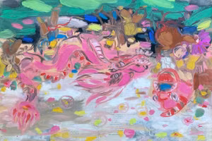 Tác phẩm 'Cùng chơi với rồng' của Nguyễn Quốc Thắng.