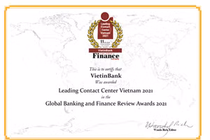 Đây là lần thứ 4 liên tiếp VietinBank nhận giải thưởng “Trung tâm Dịch vụ khách hàng dẫn đầu Việt Nam”. Ảnh minh họa