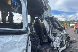 Hiện trường vụ tai nạn nghiêm trọng. (Ảnh: TT)